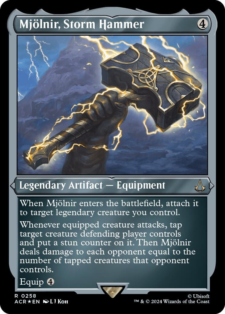 Image for Mjolnir, Storm Hammer (Foil Etched) (Universes Beyond: Assassin's Creed) (258) - Magic: The Gathering