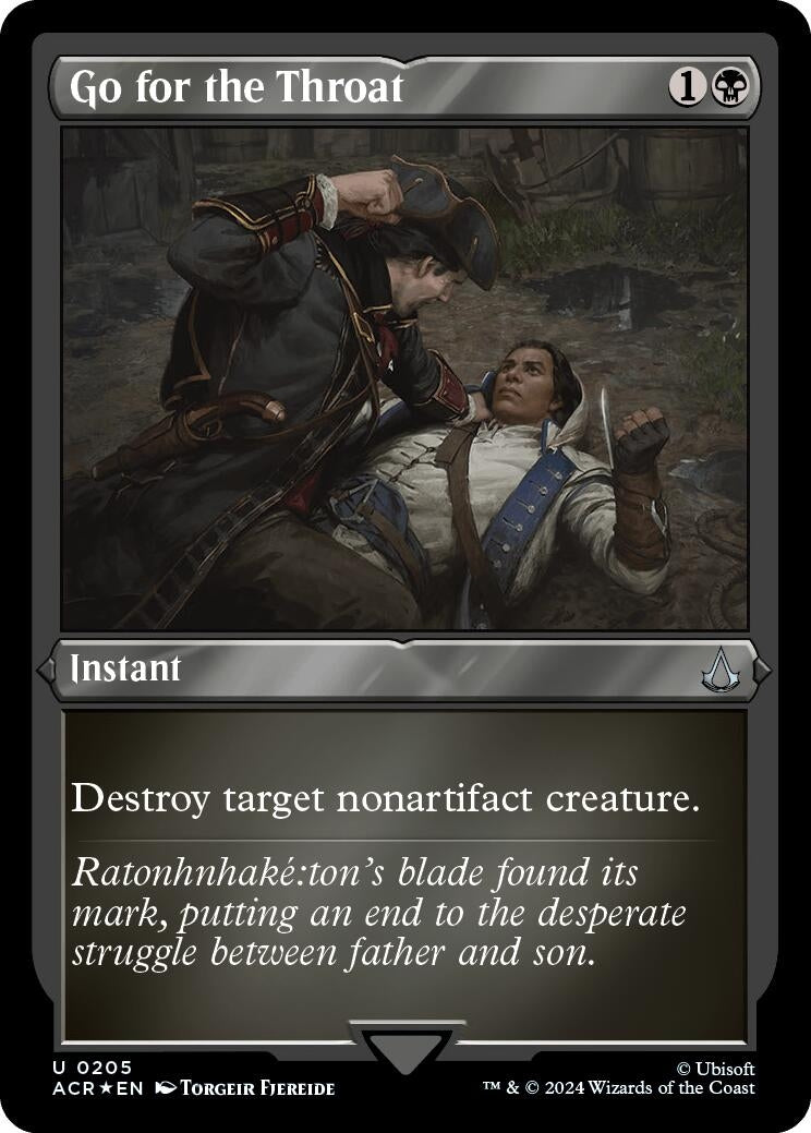 Image for Go for the Throat (Foil Etched) (Universes Beyond: Assassin's Creed) (205) - Magic: The Gathering