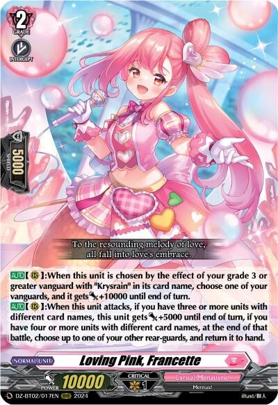 Image for Loving Pink, Francette (DZ-BT02: Illusionless Strife) (DZ-BT02/017EN) - Cardfight Vanguard