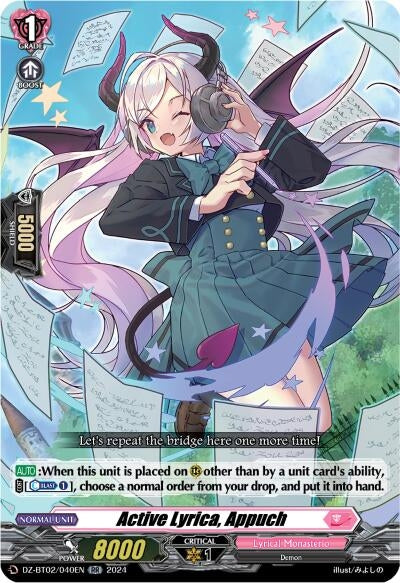 Image for Active Lyrica, Appuch (DZ-BT02: Illusionless Strife) (DZ-BT02/040EN) - Cardfight Vanguard