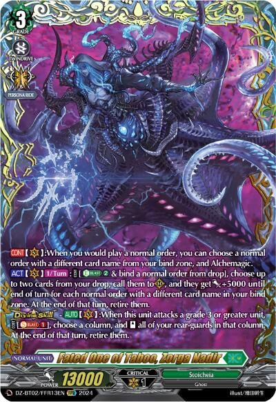 Image for Fated One of Taboo, Zorga Nadir (FFR) (DZ-BT02: Illusionless Strife) (DZ-BT02/FFR13EN) - Cardfight Vanguard