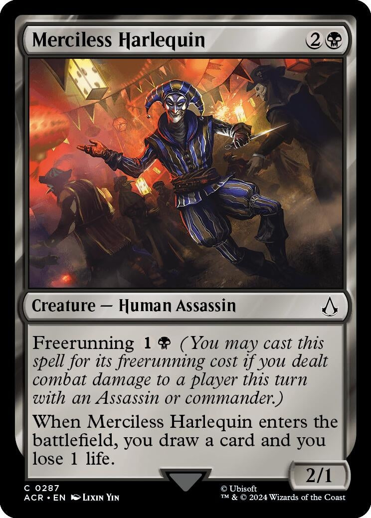 Image for Merciless Harlequin (Universes Beyond: Assassin's Creed) (287) - Magic: The Gathering