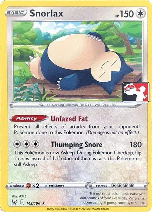 Image for Snorlax (Prize Pack Series Cards) (143/196) - Pokemon