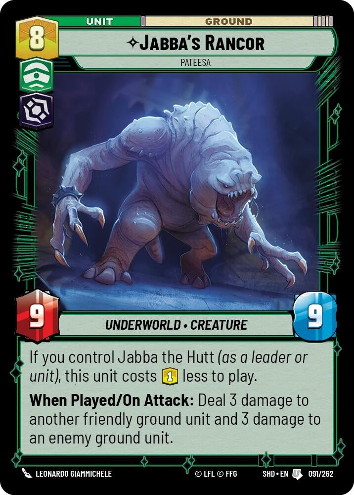 Image for Jabba's Rancor - Pateesa (Shadows of the Galaxy) (091/262) - Star Wars: Unlimited