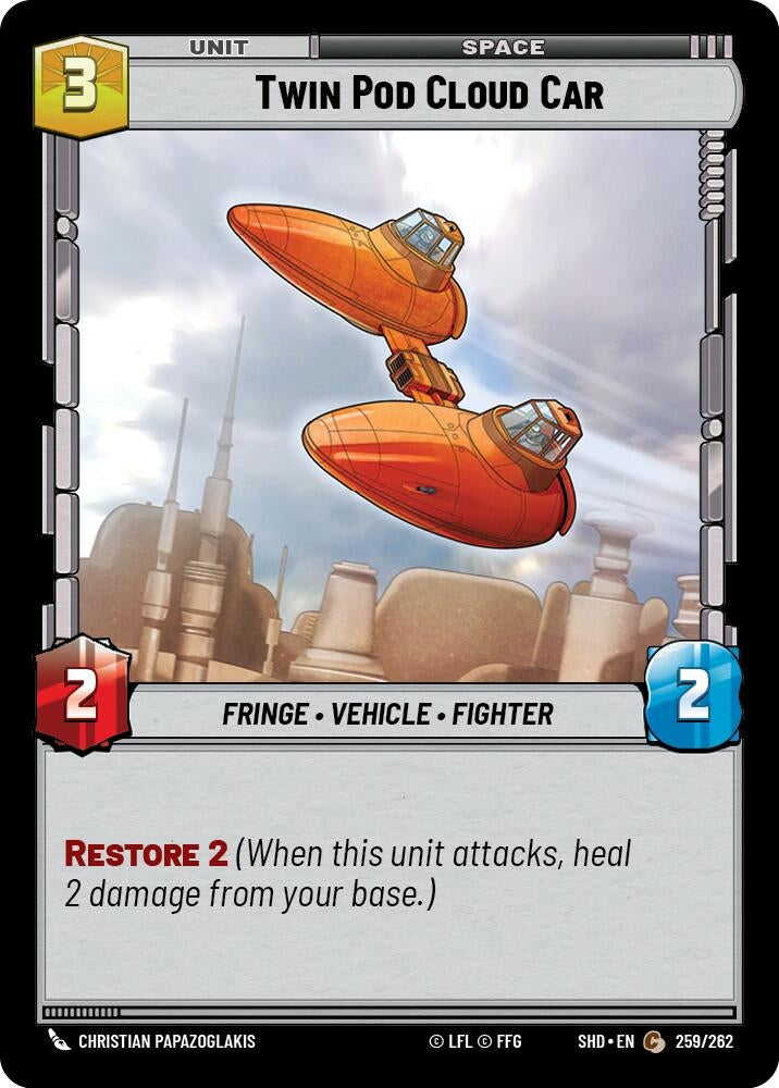Image for Twin Pod Cloud Car (Shadows of the Galaxy) (259/262) - Star Wars: Unlimited
