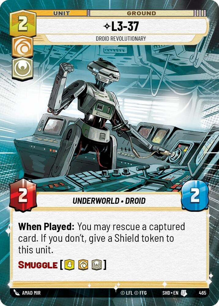 Image for L3-37 - Droid Revolutionary (Hyperspace) (Shadows of the Galaxy) (465) - Star Wars: Unlimited