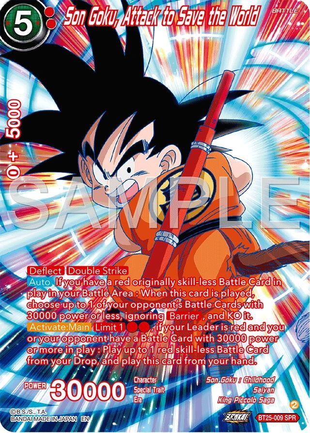 Image for Son Goku, Attack to Save the World (SPR) (Legend of the Dragon Balls) (BT25-009) - Dragon Ball Super: Masters