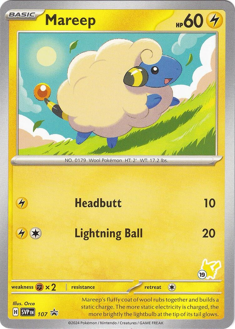 Image for Mareep - Pikachu 19 (Battle Academy 2024) (107) - Pokemon