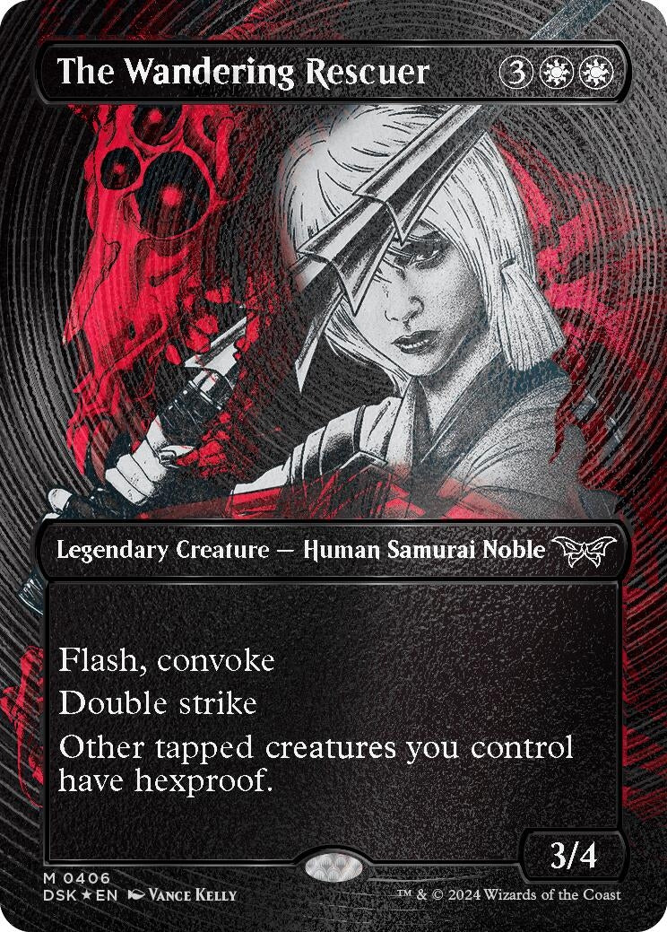Image for The Wandering Rescuer (Showcase) (Textured Foil) (Duskmourn: House of Horror) (406) - Magic: The Gathering