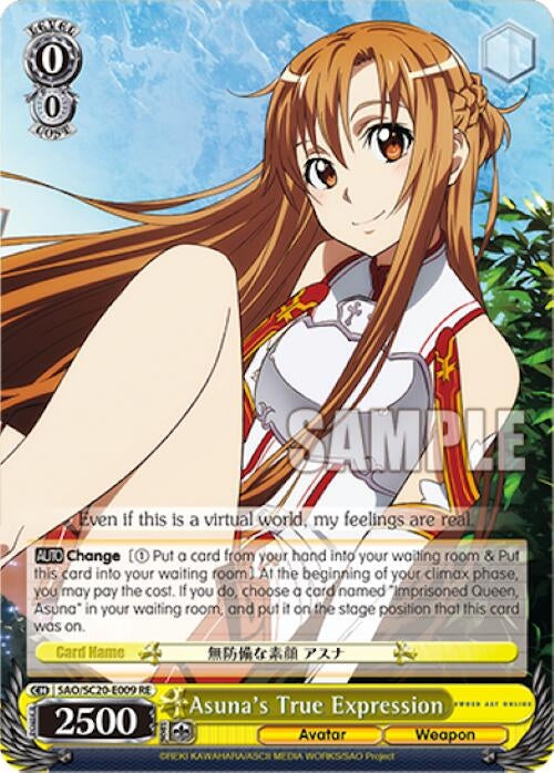 Image for Asuna's True Expression (Sword Art Online Chronicle Set) (SAO/SC20-E009 RE) - Weiss Schwarz