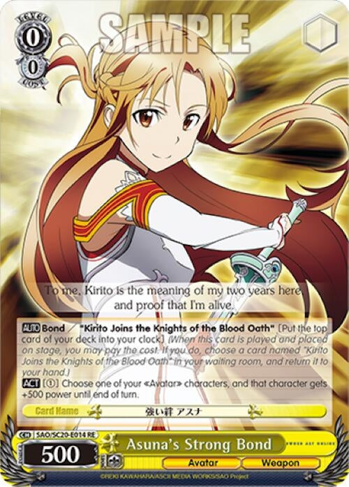 Image for Asuna's Strong Bond (Sword Art Online Chronicle Set) (SAO/SC20-E014 RE) - Weiss Schwarz