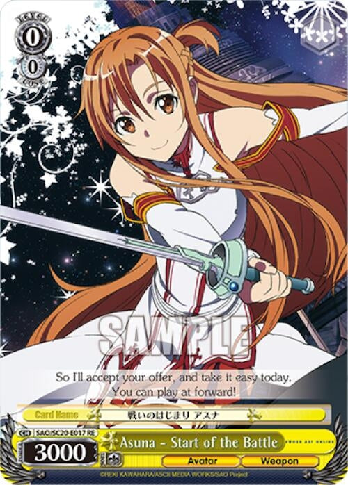 Image for Asuna - Start of the Battle (Sword Art Online Chronicle Set) (SAO/SC20-E017 RE) - Weiss Schwarz