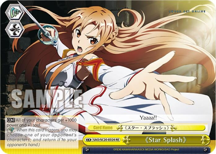 Image for Star Splash (Sword Art Online Chronicle Set) (SAO/S20-E024 RE) - Weiss Schwarz