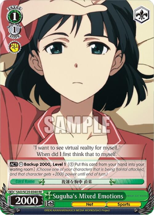 Image for Suguha's Mixed Emotions (Sword Art Online Chronicle Set) (SAO/S20-E040 RE) - Weiss Schwarz