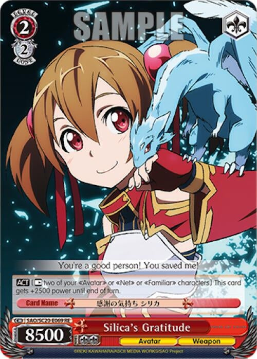 Image for Silica's Gratitude (Sword Art Online Chronicle Set) (SAO/S20-E069 RE) - Weiss Schwarz