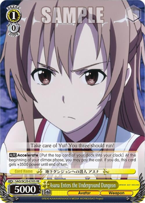 Image for Asuna Enters the Underground Dungeon (Sword Art Online Chronicle Set) (SAO/SC20-E105 RE) - Weiss Schwarz