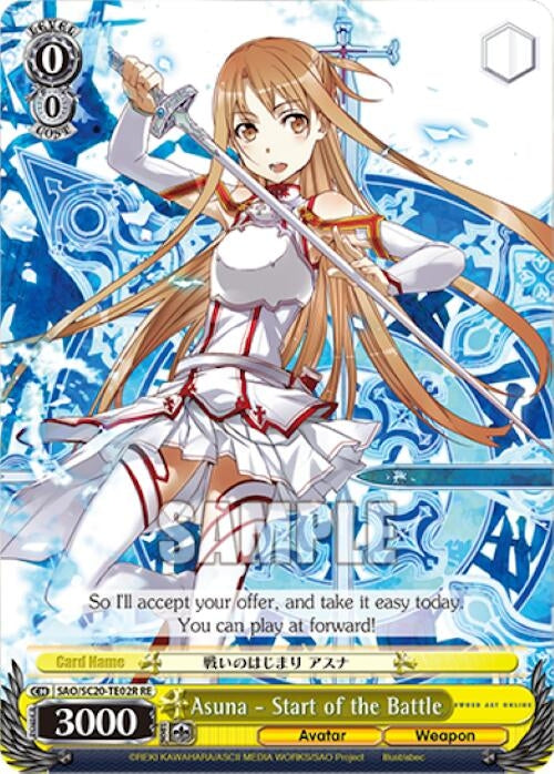 Image for Asuna - Start of the Battle (RRR) (Sword Art Online Chronicle Set) (SAO/S20-TE02R RE) - Weiss Schwarz