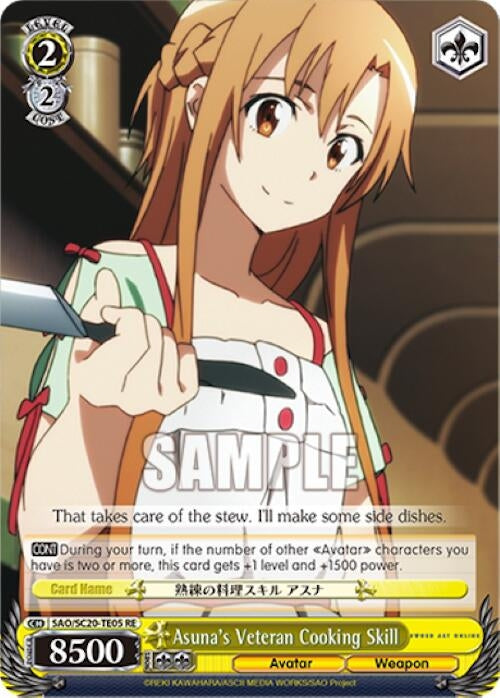 Image for Asuna's Veteran Cooking Skill (TD) (Sword Art Online Chronicle Set) (SAO/S20-TE05 RE) - Weiss Schwarz