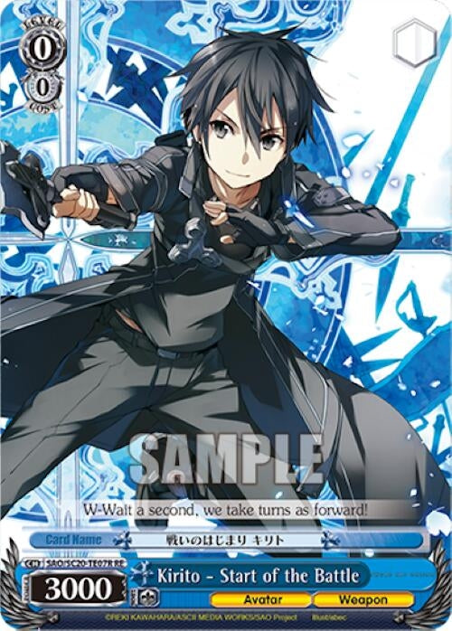 Image for Kirito - Start of the Battle (RRR) (Sword Art Online Chronicle Set) (SAO/S20-TE07R RE) - Weiss Schwarz