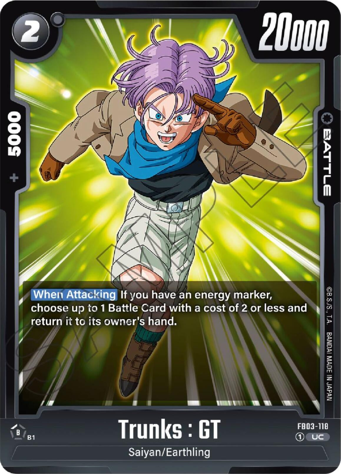 Image for Trunks : GT - FB03-118 (Raging Roar) (FB03-118) - Dragon Ball Super: Fusion World