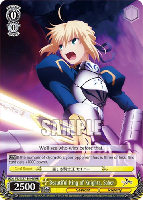 Image for Beautiful King of Knights, Saber (SR) (Fate/Zero Chronicle Set) (FZ/SC17-E006S RE) - Weiss Schwarz