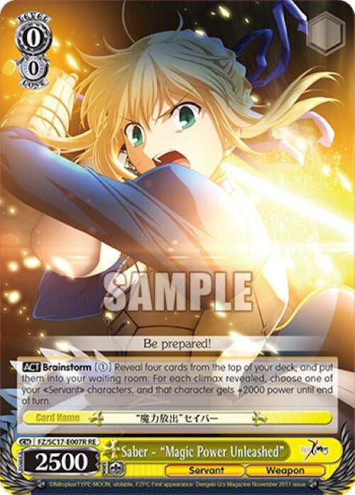 Image for Saber - "Magic Power Unleashed" (RRR) (Fate/Zero Chronicle Set) (FZ/SC17-E007R RE) - Weiss Schwarz