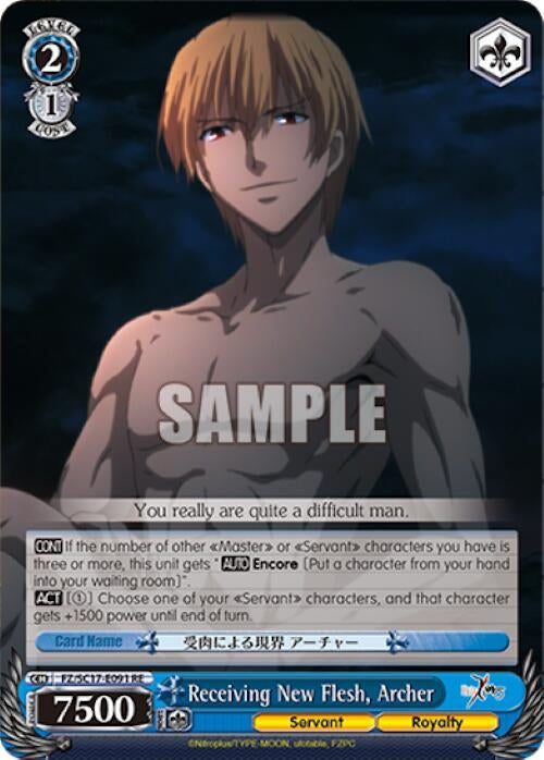 Image for Receiving New Flesh, Archer (Fate/Zero Chronicle Set) (FZ/SC17-E091 RE) - Weiss Schwarz