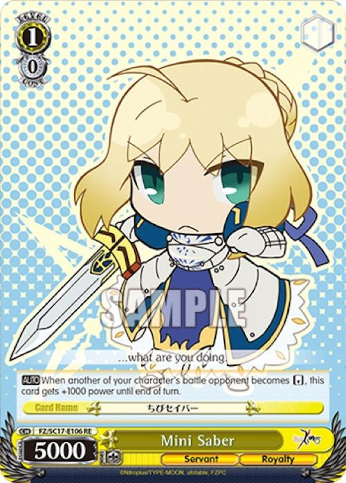 Image for Mini Saber (Fate/Zero Chronicle Set) (FZ/SC17-E106 RE) - Weiss Schwarz