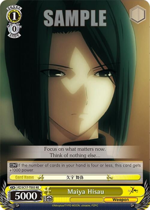 Image for Maiya Hisau (TD) (Fate/Zero Chronicle Set) (FZ/SC17-TE03 RE) - Weiss Schwarz