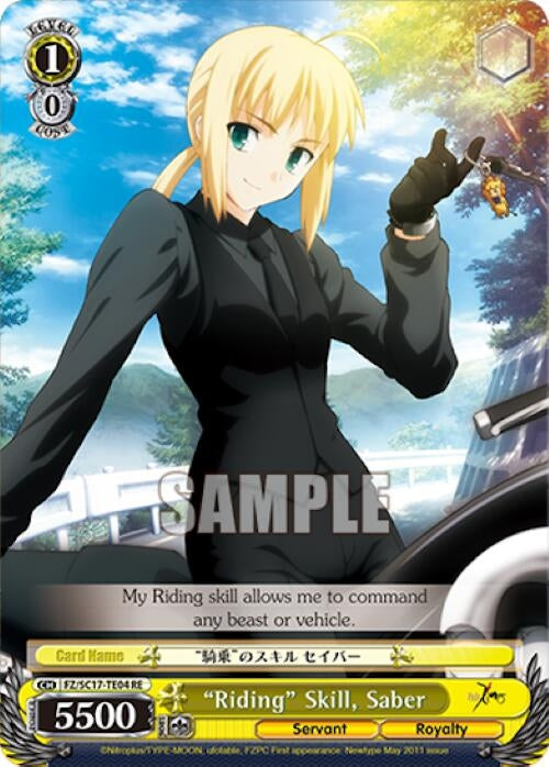 Image for "Riding" Skill, Saber (TD) (Fate/Zero Chronicle Set) (FZ/SC17-TE04 RE) - Weiss Schwarz