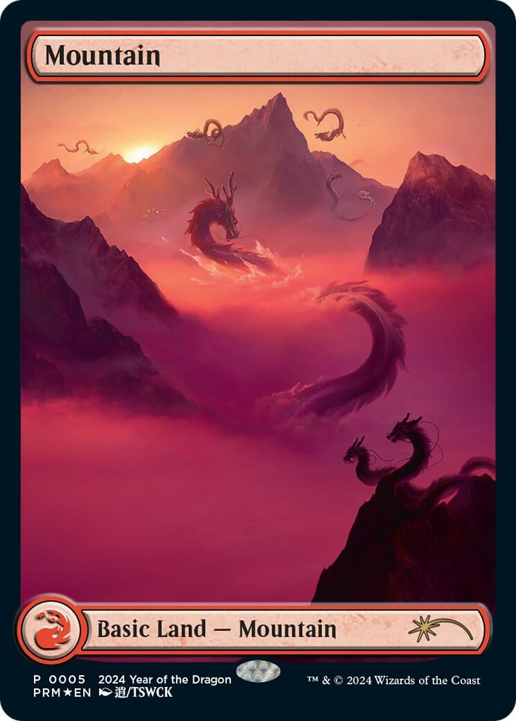 Image for Mountain (Year of the Dragon 2024) (Standard Showdown Promos) (5) - Magic: The Gathering