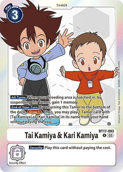 Image for Tai Kamiya & Kari Kamiya (BT17) (BT17-093 R) - Digimon Card Game