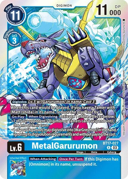 Image for MetalGarurumon (BT17) (BT17-027 R) - Digimon Card Game
