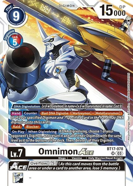 Image for Omnimon ACE (BT17) (BT17-078 SR) - Digimon Card Game
