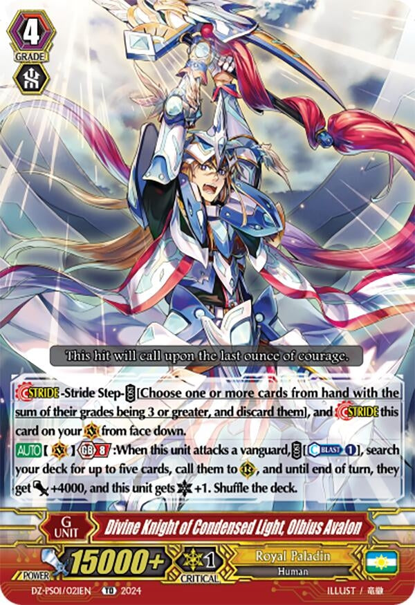 Image for Divine Knight of Condensed Light, Olbius Avalon (DZ-PS01: Premium Deckset “Jewel Knight”) (DZ-PS01/021EN) - Cardfight Vanguard
