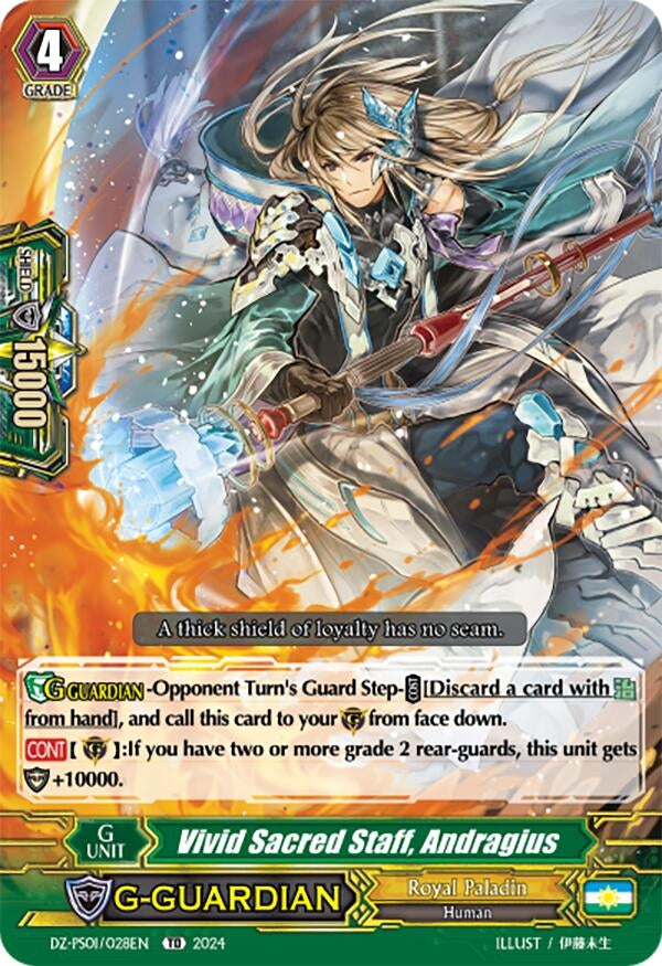 Image for Vivid Sacred Staff, Andragius (DZ-PS01: Premium Deckset “Jewel Knight”) (DZ-PS01/028EN) - Cardfight Vanguard