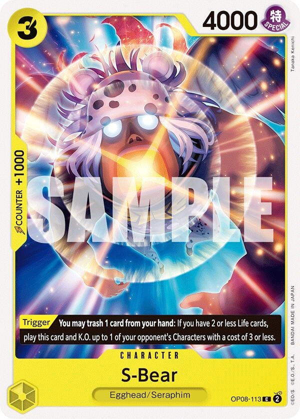 Image for S-Bear (Two Legends) (OP08-113) - One Piece Card Game
