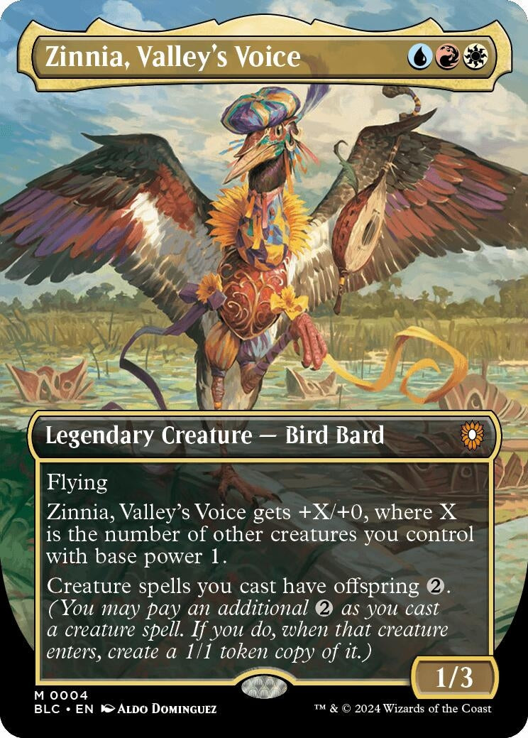 Image for Zinnia, Valley's Voice (Borderless) (Commander: Bloomburrow) (4) - Magic: The Gathering