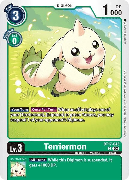 Image for Terriermon (BT17) (BT17-043 C) - Digimon Card Game