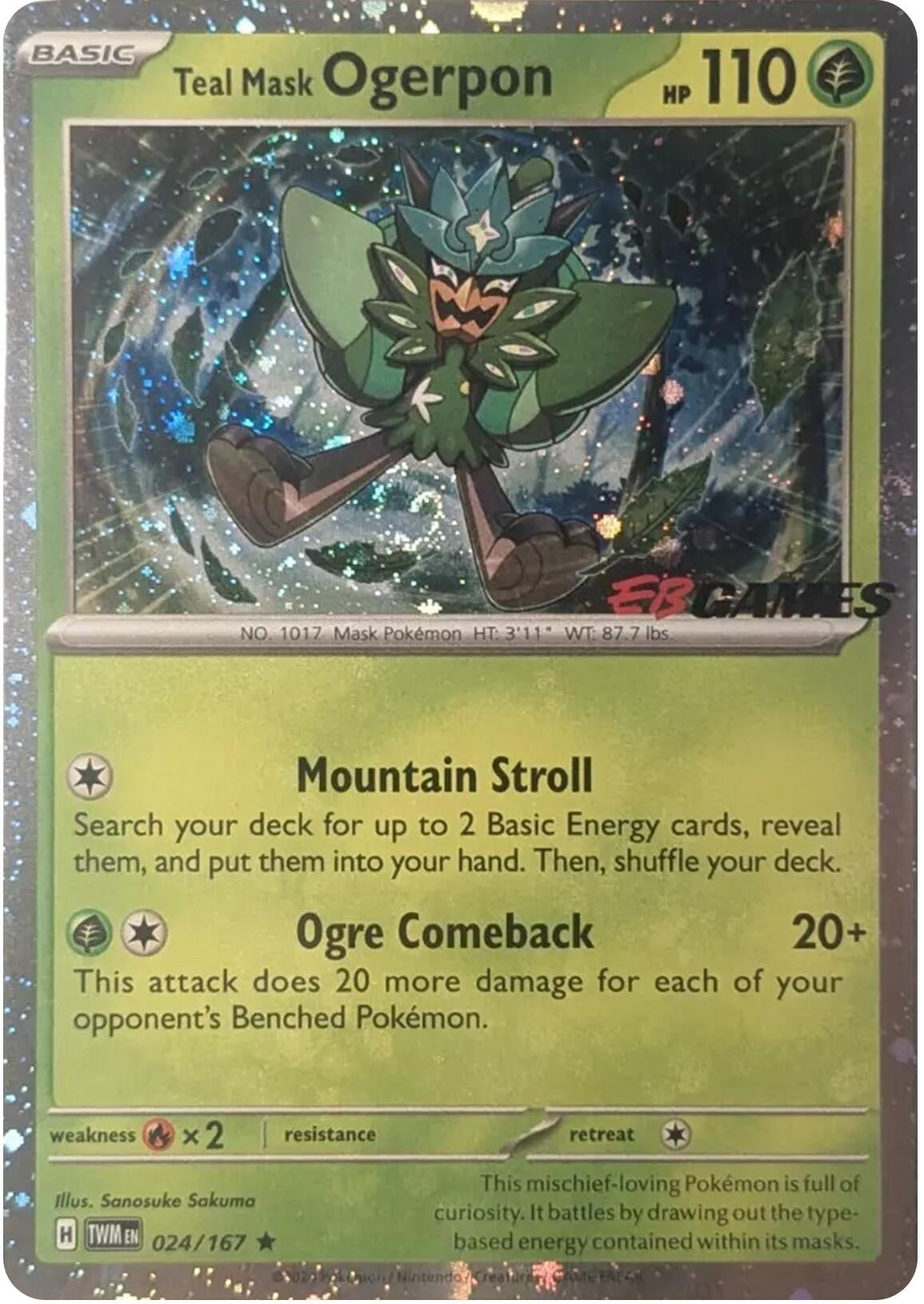 Image for Teal Mask Ogerpon (Cosmos Holo) (EB Games Exclusive) (Miscellaneous Cards & Products) (024/167) - Pokemon