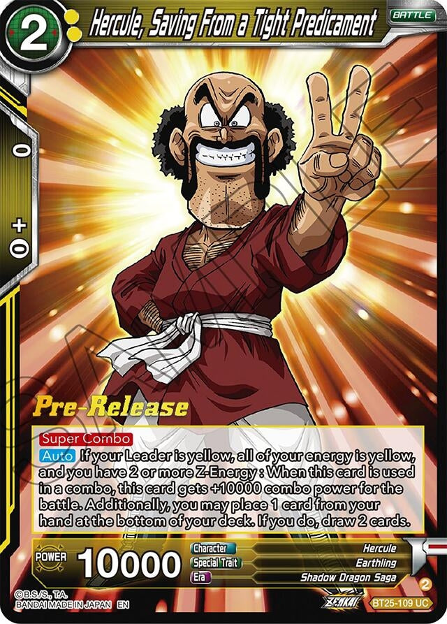 Image for Hercule, Saving From a Tight Predicament (Legend of the Dragon Balls Pre-Release Cards) (BT25-109) - Dragon Ball Super: Masters