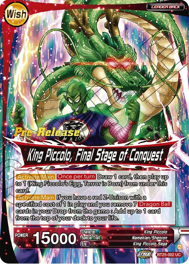 Image for King Piccolo // King Piccolo, Final Stage of Conquest (Legend of the Dragon Balls Pre-Release Cards) (BT25-002) - Dragon Ball Super: Masters