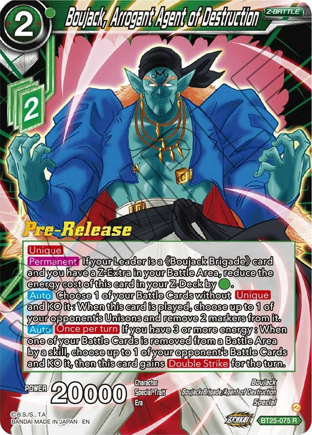 Image for Boujack, Arrogant Agent of Destruction (Legend of the Dragon Balls Pre-Release Cards) (BT25-075) - Dragon Ball Super: Masters