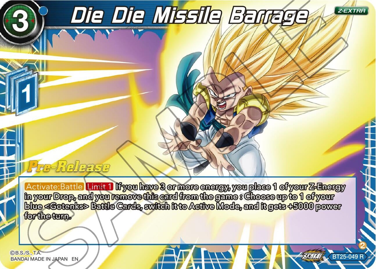 Image for Die Die Missile Barrage (Legend of the Dragon Balls Pre-Release Cards) (BT25-049) - Dragon Ball Super: Masters