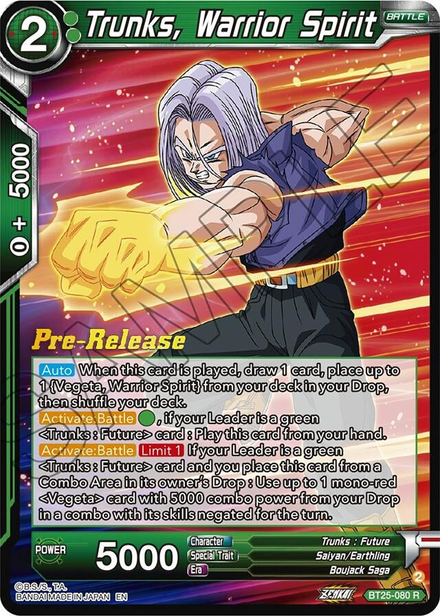 Image for Trunks, Warrior Spirit (Legend of the Dragon Balls Pre-Release Cards) (BT25-080) - Dragon Ball Super: Masters