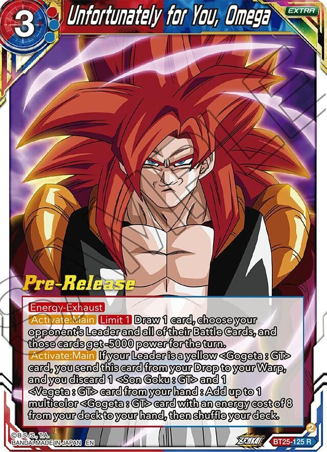 Image for Unfortunately for You, Omega (Legend of the Dragon Balls Pre-Release Cards) (BT25-125) - Dragon Ball Super: Masters