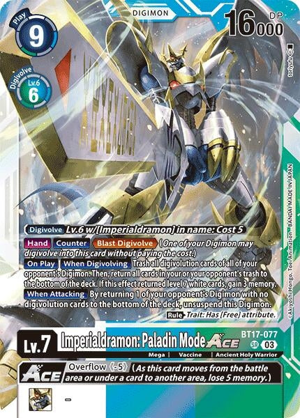 Image for Imperialdramon: Paladin Mode ACE (BT17) (BT17-077 SR) - Digimon Card Game
