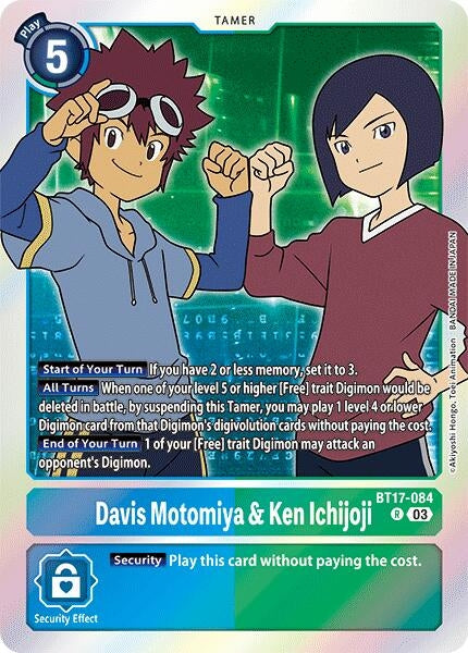 Image for Davis Motomiya & Ken Ichijoji (BT17) (BT17-084 R) - Digimon Card Game