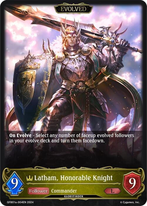 Image for Latham, Honorable Knight (Evolved) (GFB01: Guide to Glory) (GFB01a-004EN) - Shadowverse: Evolve