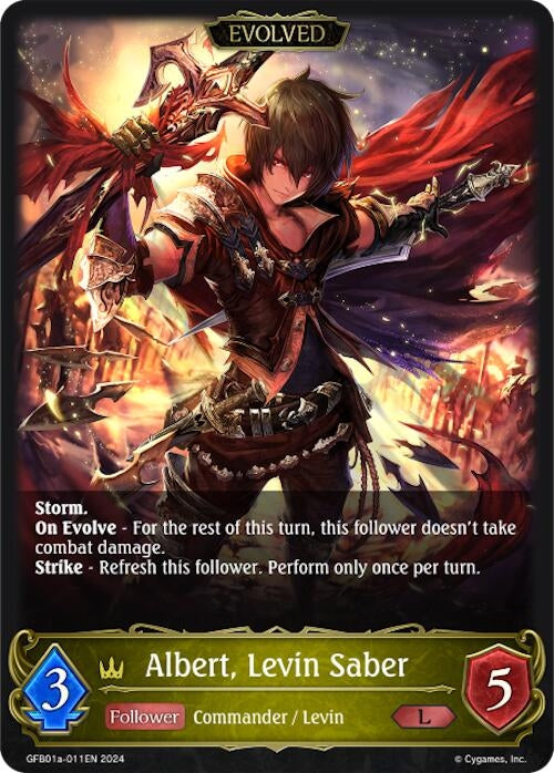 Image for Albert, Levin Saber (Evolved) (GFB01: Guide to Glory) (GFB01a-011EN) - Shadowverse: Evolve
